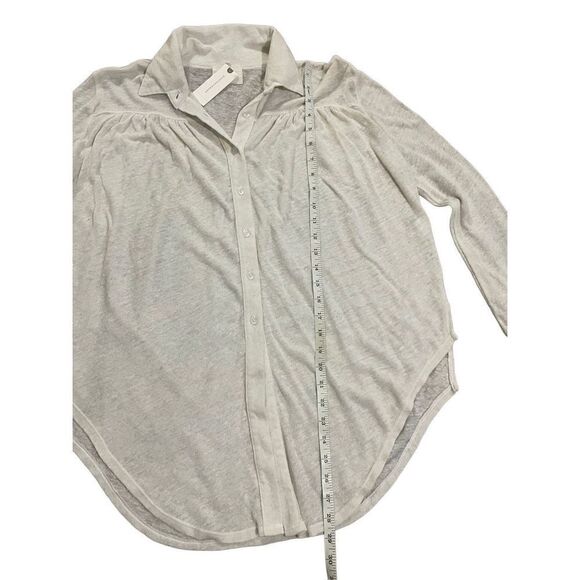 Anthropologie t.la sheer ivory long sleeve collar blouse size small NWT - Picture 4 of 9